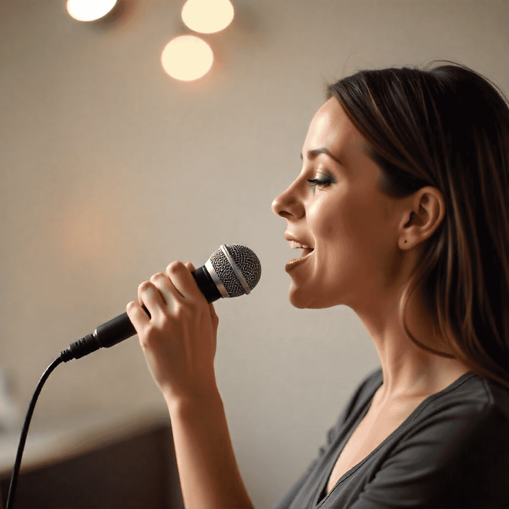 Vocal coach teaching proper singing techniques